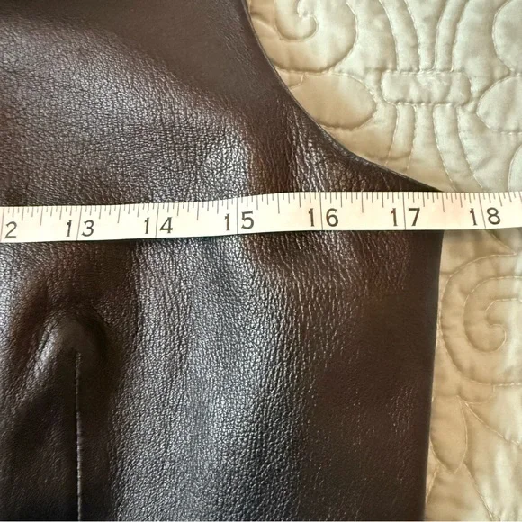 Vintage Margaret Godfrey Black Leather Sleeveless Jacket Vest Size 8 Women - Picture 8 of 10